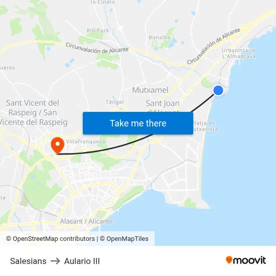 Salesians to Aulario III map