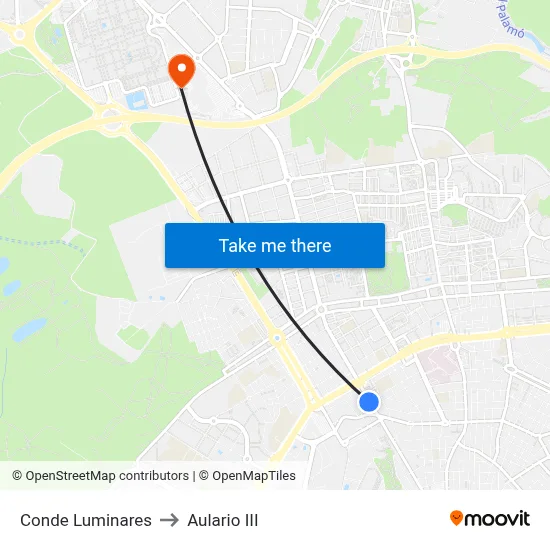 Conde Luminares to Aulario III map