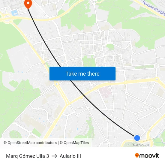 Marq Gómez Ulla 3 to Aulario III map
