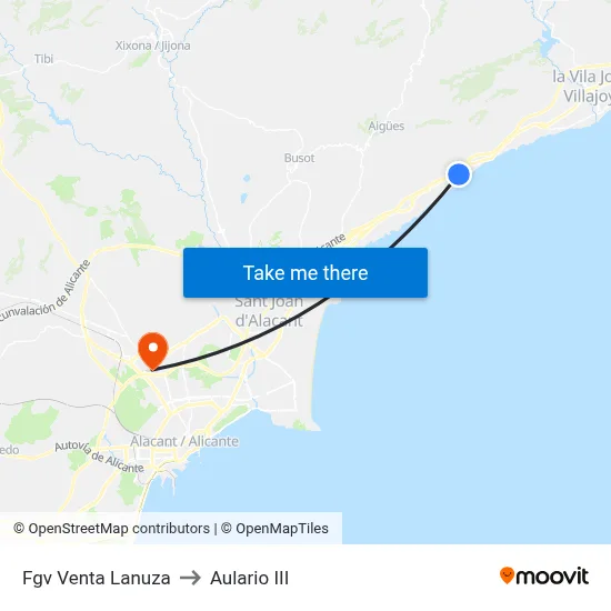 Fgv Venta Lanuza to Aulario III map