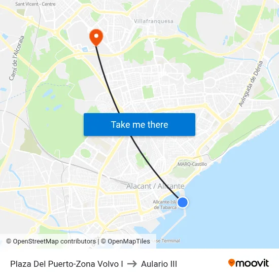 Plaza Del Puerto-Zona Volvo I to Aulario III map