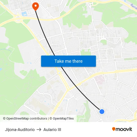 Jijona-Auditorio to Aulario III map