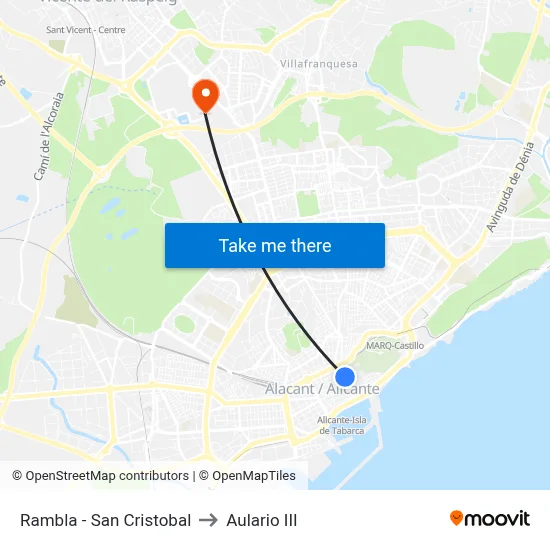 Rambla - San Cristobal to Aulario III map