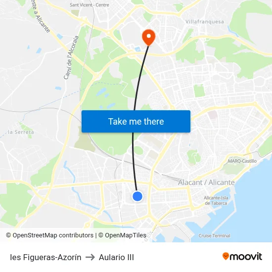 Ies Figueras-Azorín to Aulario III map