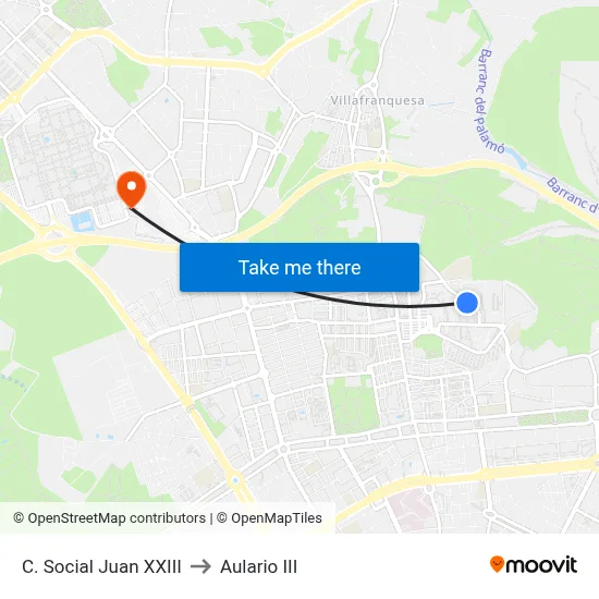 C. Social Juan XXIII to Aulario III map