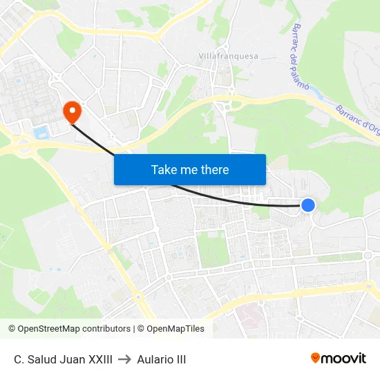 C. Salud Juan XXIII to Aulario III map