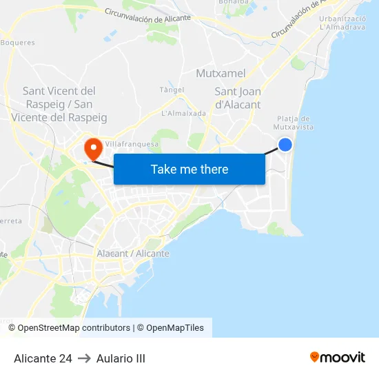 Alicante 24 to Aulario III map