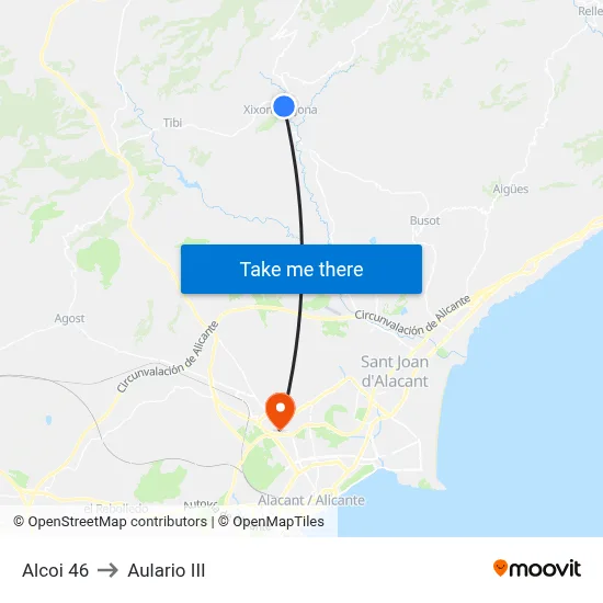 Alcoi 46 to Aulario III map