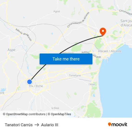 Tanatori Carrús to Aulario III map