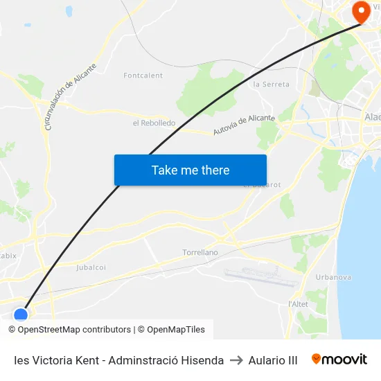 Ies Victoria Kent - Adminstració Hisenda to Aulario III map