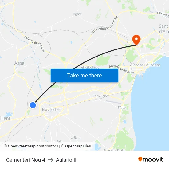 Cementeri Nou 4 to Aulario III map