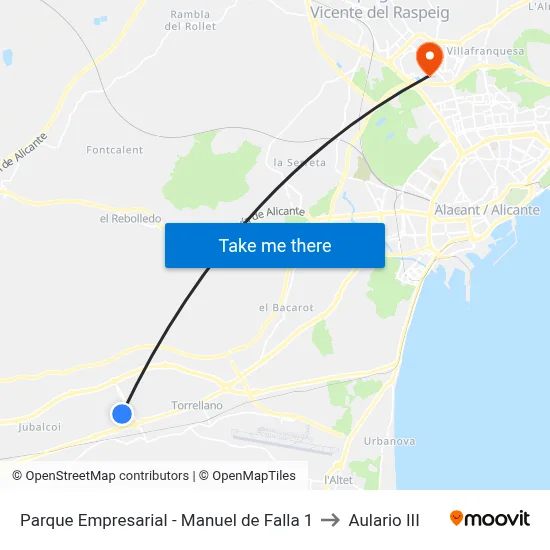 Parque Empresarial - Manuel de Falla 1 to Aulario III map