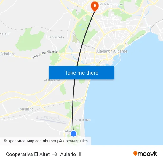 Cooperativa El Altet to Aulario III map