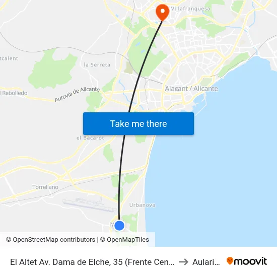 El Altet Av. Dama de Elche, 35 (Frente Centro Salud) to Aulario III map