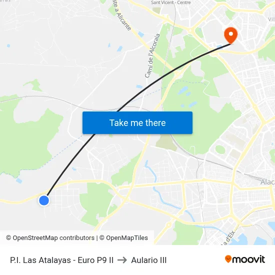 P.I. Las Atalayas - Euro P9 II to Aulario III map