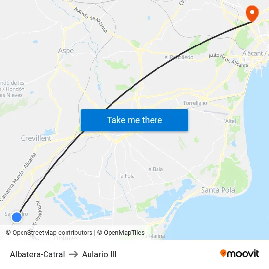 Albatera-Catral to Aulario III map