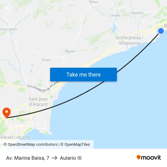 Av. Marina Baixa, 7 to Aulario III map