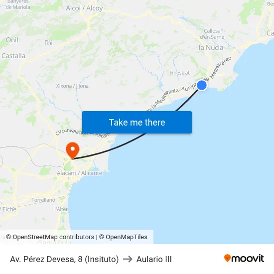 Av. Pérez Devesa, 8 (Insituto) to Aulario III map