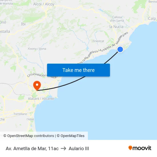 Av. Ametlla de Mar, 11ac to Aulario III map