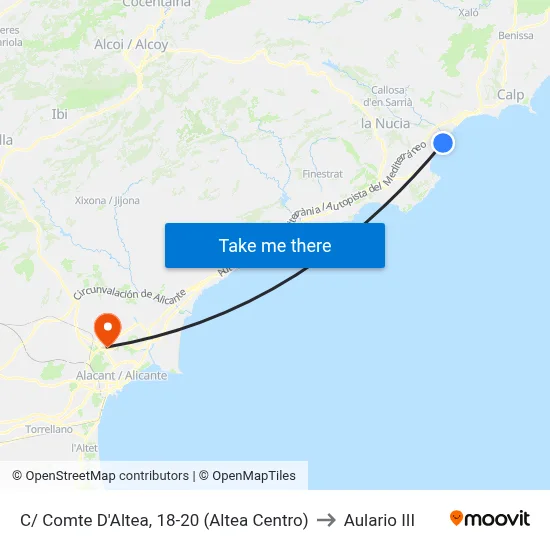C/ Comte D'Altea, 18-20 (Altea Centro) to Aulario III map