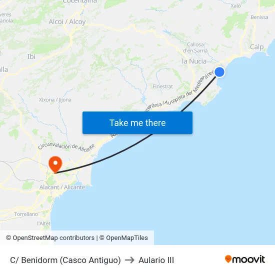 C/ Benidorm (Casco Antiguo) to Aulario III map