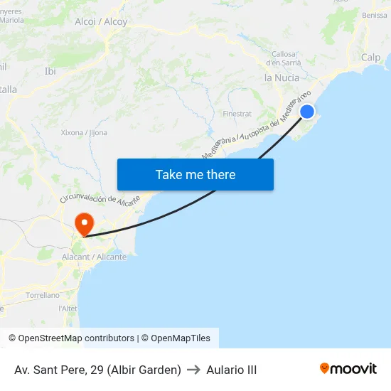 Av. Sant Pere, 29 (Albir Garden) to Aulario III map