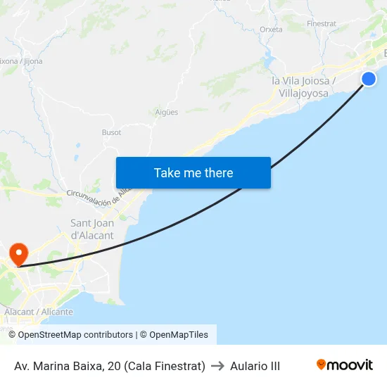 Av. Marina Baixa, 20 (Cala Finestrat) to Aulario III map