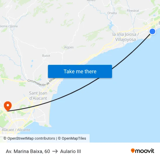 Av. Marina Baixa, 60 to Aulario III map