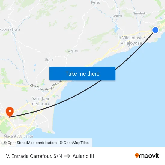 V. Entrada Carrefour, S/N to Aulario III map