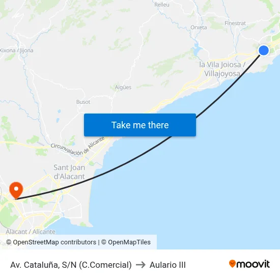 Av. Cataluña, S/N (C.Comercial) to Aulario III map