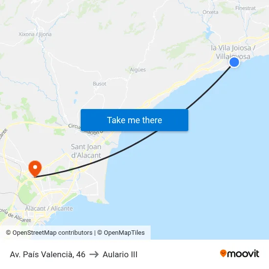 Av. País Valencià, 46 to Aulario III map