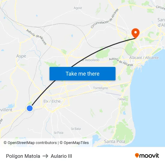 Polígon Matola to Aulario III map