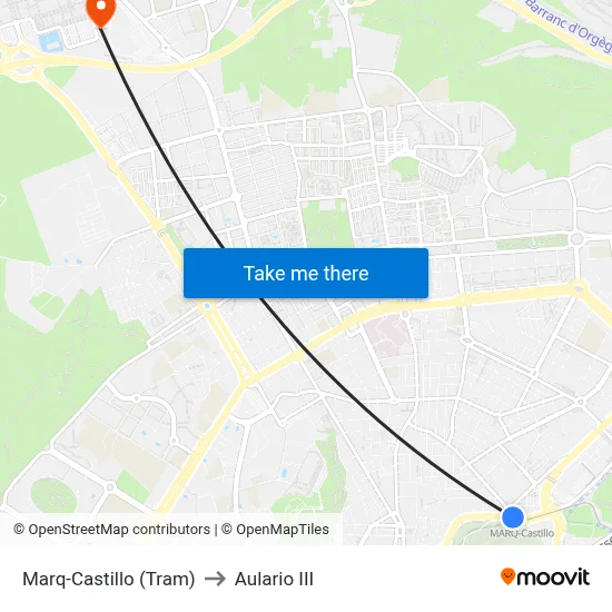 Marq-Castillo (Tram) to Aulario III map