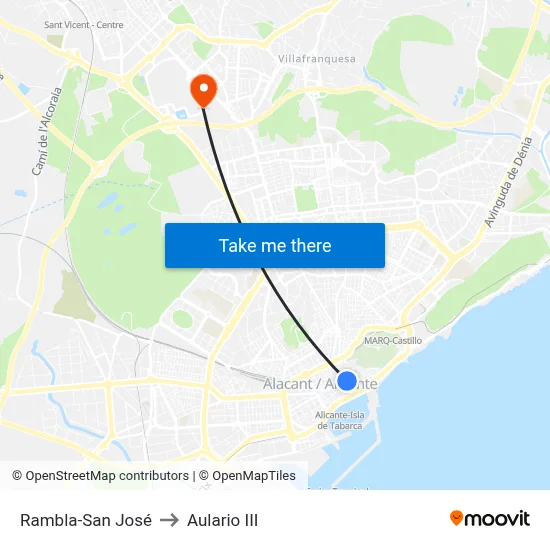 Rambla-San José to Aulario III map