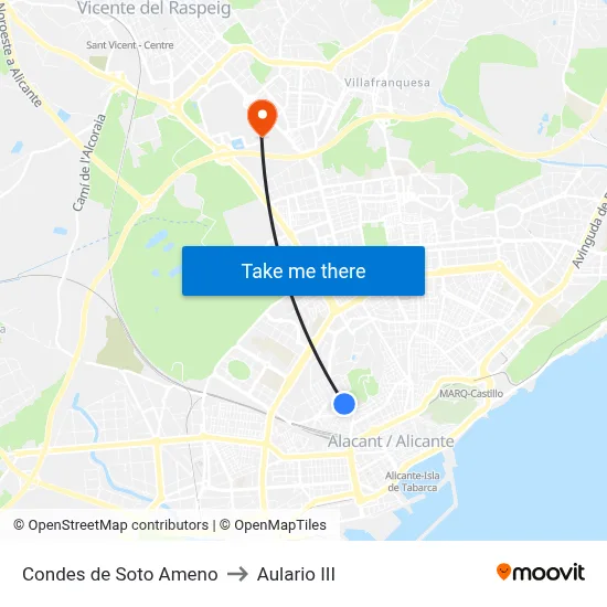 Condes de Soto Ameno to Aulario III map
