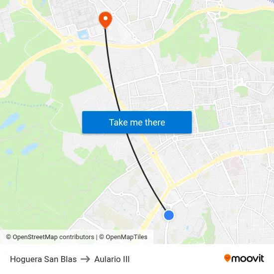 Hoguera San Blas to Aulario III map
