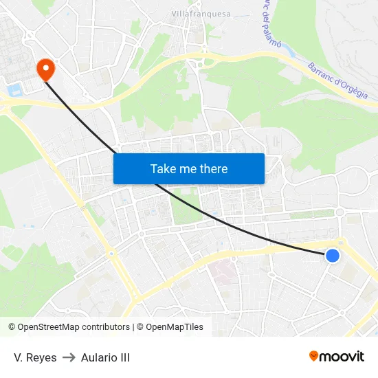 V. Reyes to Aulario III map