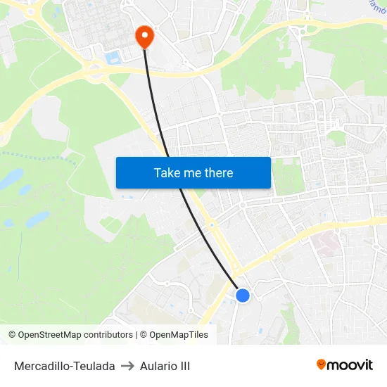 Mercadillo-Teulada to Aulario III map
