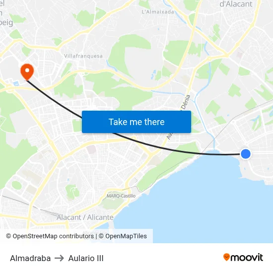 Almadraba to Aulario III map