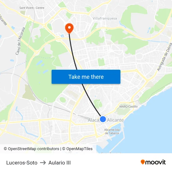 Luceros-Soto to Aulario III map