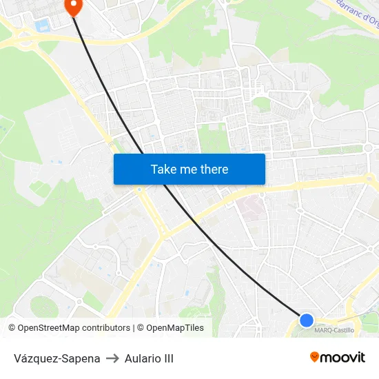 Vázquez-Sapena to Aulario III map
