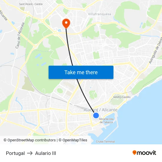 Portugal to Aulario III map