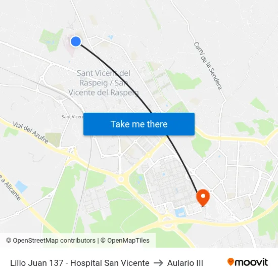 Lillo Juan 137 - Hospital San Vicente to Aulario III map