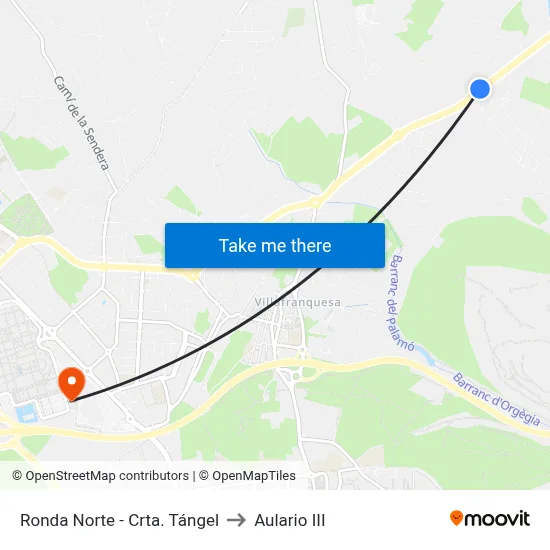 Ronda Norte - Crta. Tángel to Aulario III map