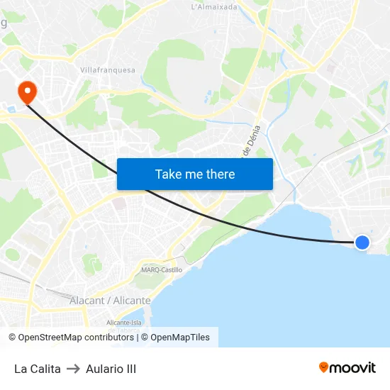 La Calita to Aulario III map