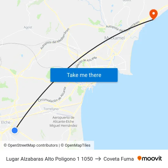 Lugar Alzabaras Alto Poligono 1 1050 to Coveta Fuma map