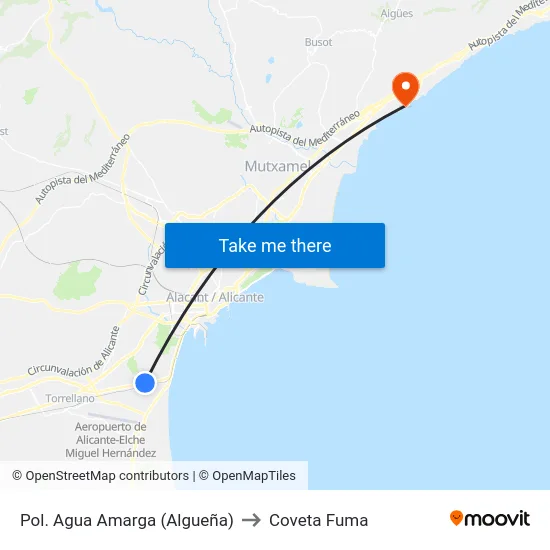 Pol. Agua Amarga (Algueña) to Coveta Fuma map