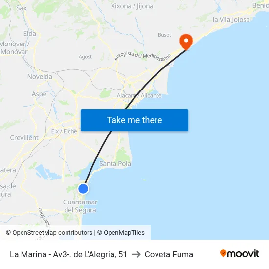 La Marina - Av3-. de L'Alegria, 51 to Coveta Fuma map