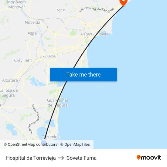 Hospital de Torrevieja to Coveta Fuma map