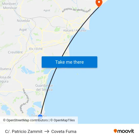 C/. Patricio Zammit to Coveta Fuma map